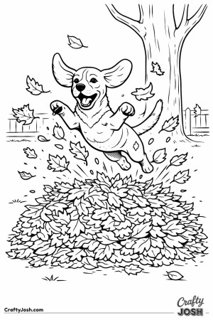 Beagle bursting from leaves