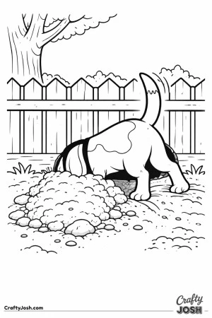 Beagle digging under fence