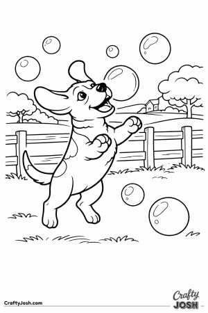 Beagle puppy jumping for bubble