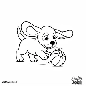 Beagle puppy playing ball