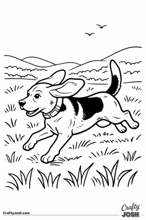 Beagle running open field