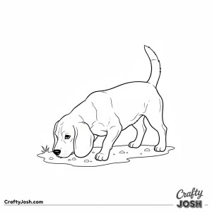 Beagle sniffing ground