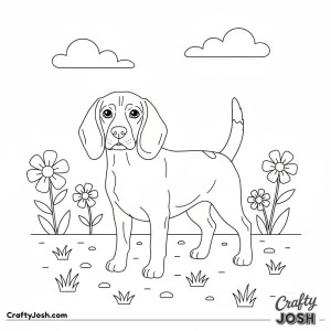 Beagle spring meadow