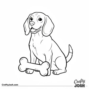 Beagle with oversized bone