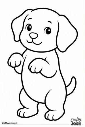 Begging puppy standing