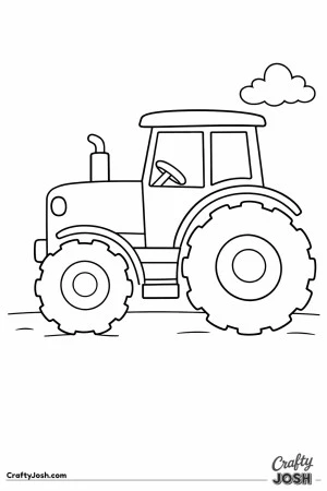 Big friendly tractor simple farm