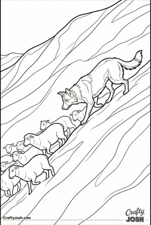 Border collie guiding hillside