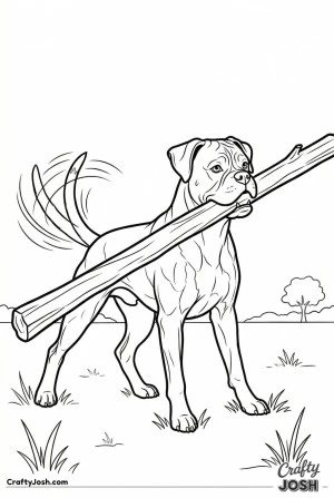 Boxer carrying big stick