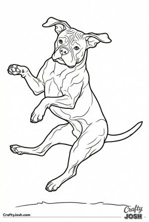 Boxer jumping excited