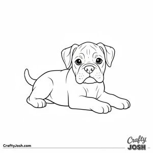 Boxer puppy lying down