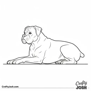 Boxer resting side view