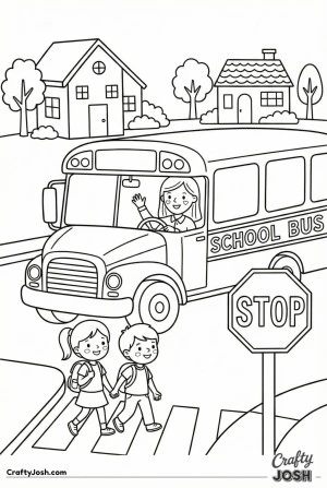 Bus driver stop crossing