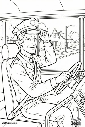 Bus driver tipping hat