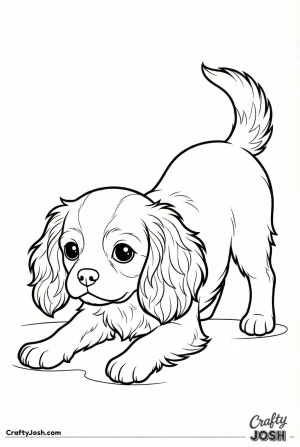 Cavalier puppy ready to play