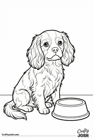 Cavalier puppy sitting sweetly