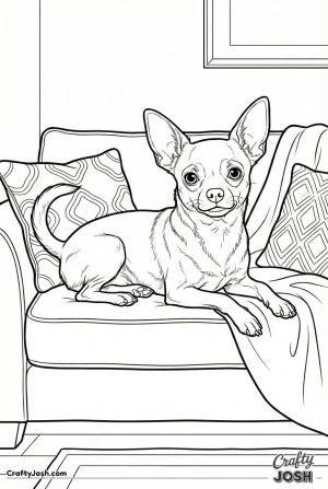 Chihuahua on cozy couch