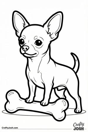 Chihuahua with giant bone