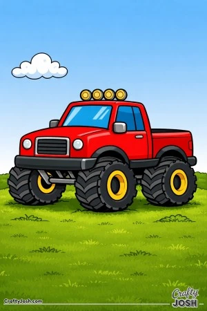 Chunky truck big wheels on grass