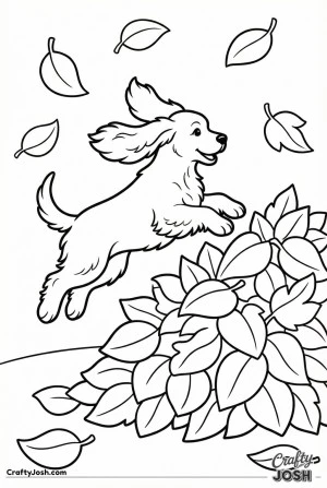 Cocker spaniel autumn leaf jump