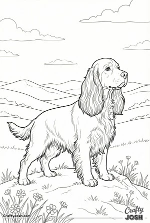 Cocker spaniel countryside hilltop