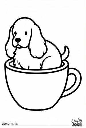 Cocker spaniel in teacup
