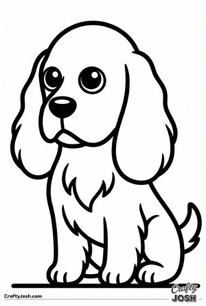 Cocker spaniel kawaii sitting