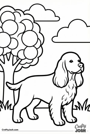 Cocker spaniel park scene