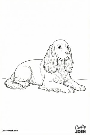 Cocker spaniel resting realistic