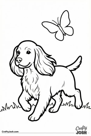 Cocker spaniel running field