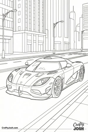 Custom supercar in city