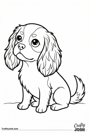 Cute cavalier puppy sitting