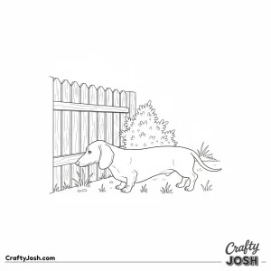 Dachshund garden fence sniffing