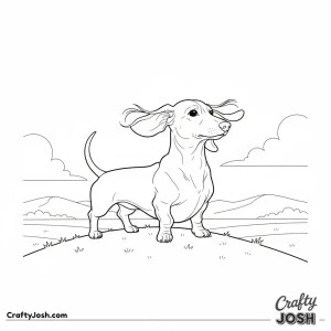 Dachshund hilltop hero pose