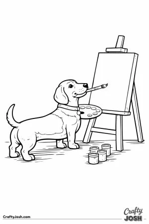 Dachshund painter