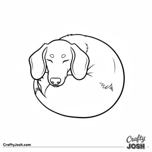 Dachshund sleeping curled