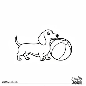 Dachshund with large ball