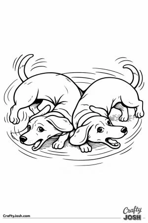 Dachshunds chasing