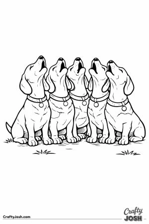 Dachshunds howling pack