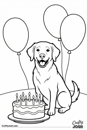 Dog birthday party scene