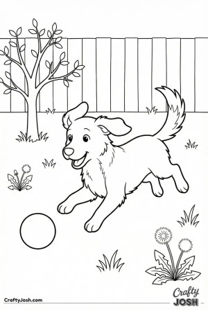 Dog playing with ball