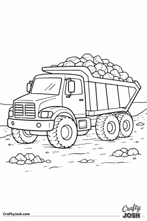 Dump truck carrying rocks