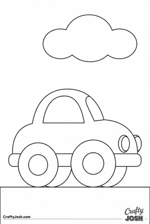 Easy car coloring page 02