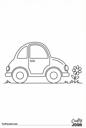 Easy car coloring page 05