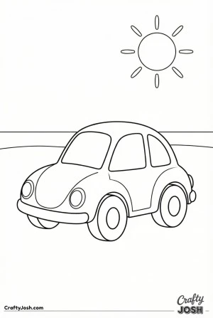 Easy car coloring page 06