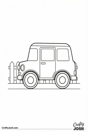 Easy car coloring page 07