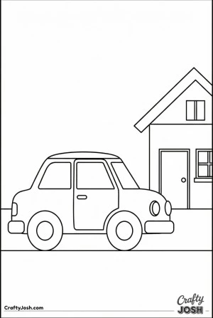 Easy car coloring page 08