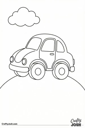 Easy car coloring page 09