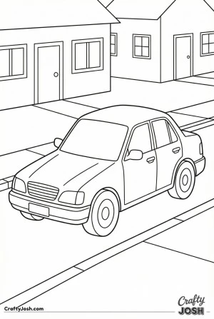 Easy car coloring page 10