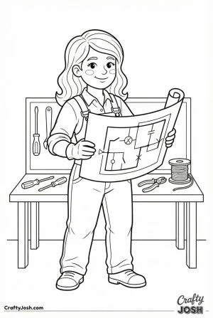 Electrician holding plan