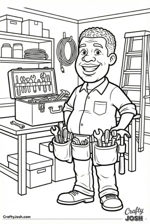 Electrician with a large toolbelt